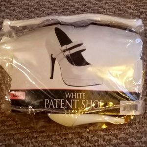 New white patent shoe heels
